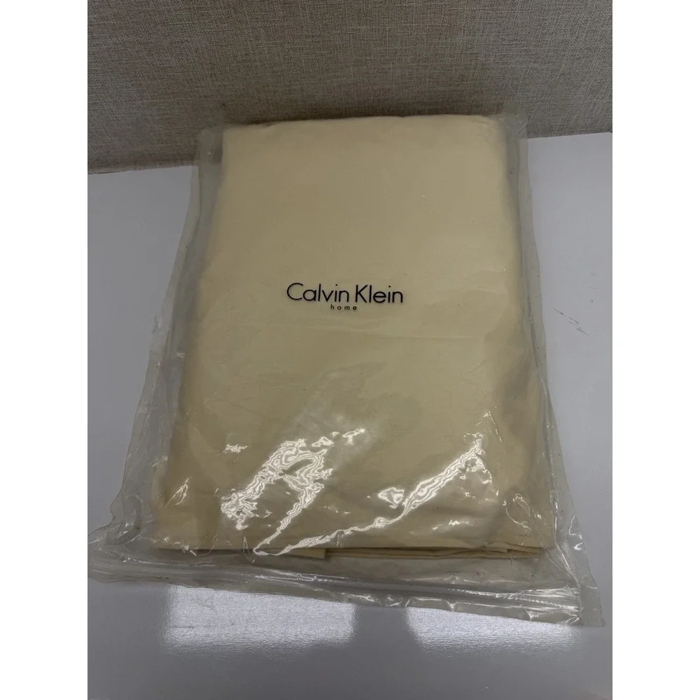 Calvin Klein Home‎ King Bed Skirt Beige 100% Cotton New Italy
